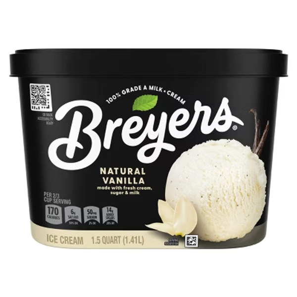 Breyers Original Ice Cream Vanilla - 48oz: REAL Seal, Rainforest Alliance Certified