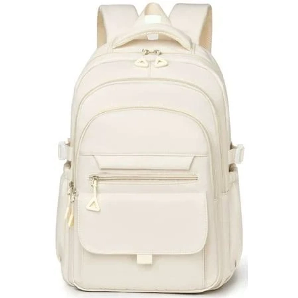 Dakimoe School Backpack for College High Middle School Fashion Student bag, Cute Aesthetic Teen Bookbag for Teens Women, Beige