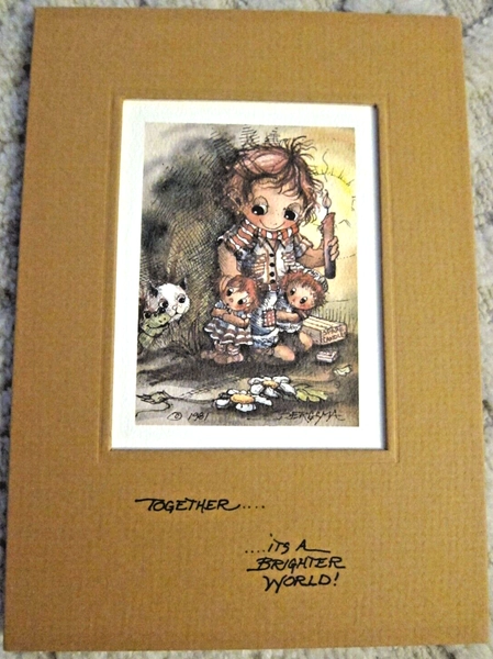 Jody Bergsma limited ed. color litho, Together It's a Brighter World, 1981