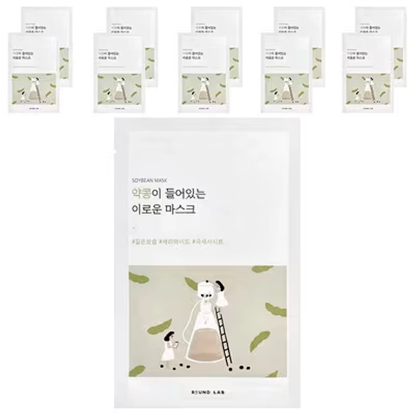 Round Lab, Soybean Beauty Mask, 10 Sheet Masks, 0.91 fl oz (27 ml) each