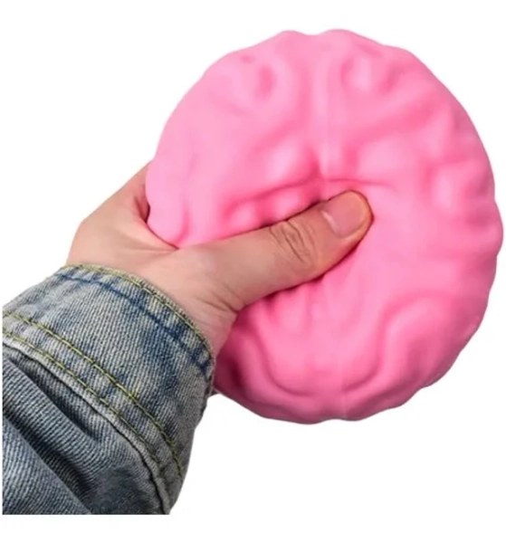 New model Giant Brain Shape Slow Rising Squishy Stress Ball Boss Figure Soft Squeeze Fidget Toy For