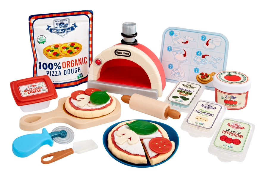 Little Tikes Creative Chefs Pizza Kit with Special Make-It Mix Play Sand, 18+ Accessories, Realistic Pretend Play Chef, Boys, Girls, Ages 3+