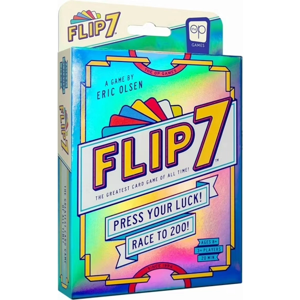 Flip 7, The Ultimate Blend of Press Your Luck and Strategy, Fast-Paced Addictive Card Game, Quick to Learn and Easy to Teach, Perfect for Game Nights, 3+ Players, Ages 8 & Up, by USAopoly