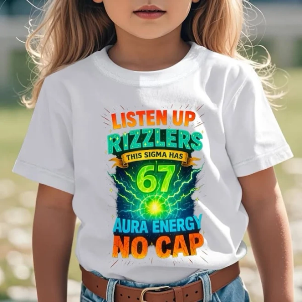 67 kids stuff 67 shirts for girls Rizzlers This Sigma Has 67 Aura Energy Six Seven Graphic T-Shirt