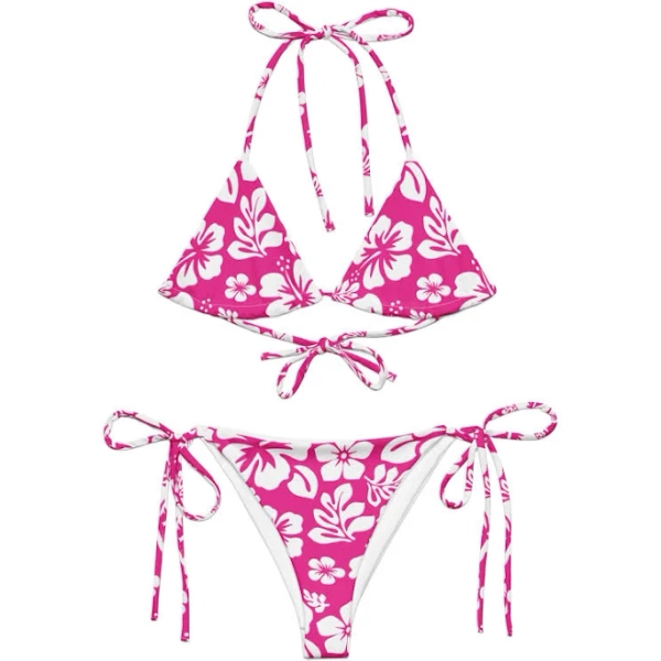Extremely Stoked Hawaiian Flowers String Bikini
