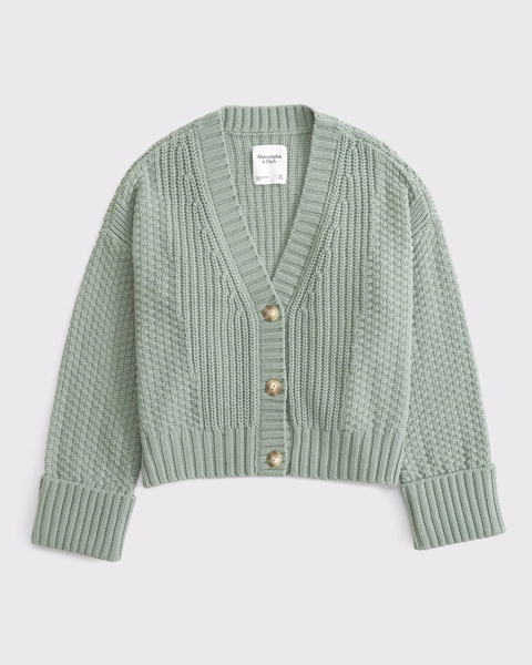 Cotton-Blend Seed Stitch Cardigan
