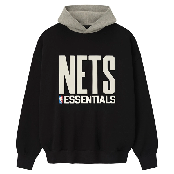 Men's Brooklyn Nets Fear of God x NBA Black/Heather Gray Macao Sport Fit Hoodie