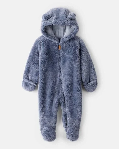 Baby Boy Carter's Sherpa Long-Sleeve Hooded Jumpsuit