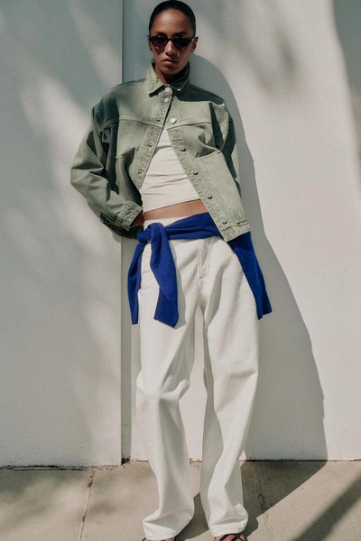 BLOUSON Z1975 EN DENIM - Kaki - XS
