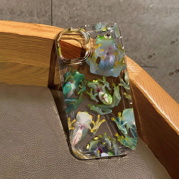 Jumping Frog Design Phone Case, Compatible with iPhone 17/16/15/14/13/12/11/XS/XR/X/7/8 Plus/Pro/Max/Mini - Creative and Stylish Design, Perfect for Men and Women, Ideal Gift for Friends, Family, Boyfriend, or Girlfriend, Daily Essentials