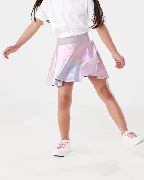 PASTEL LILAC RAINBOW METALLIC Metallic Skort