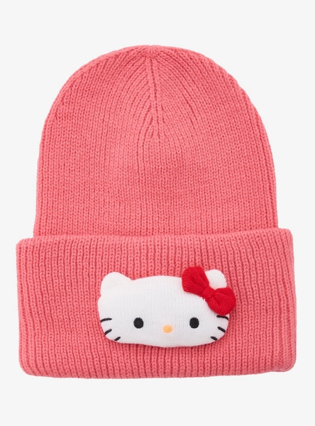 Hello Kitty Face Plush Beanie