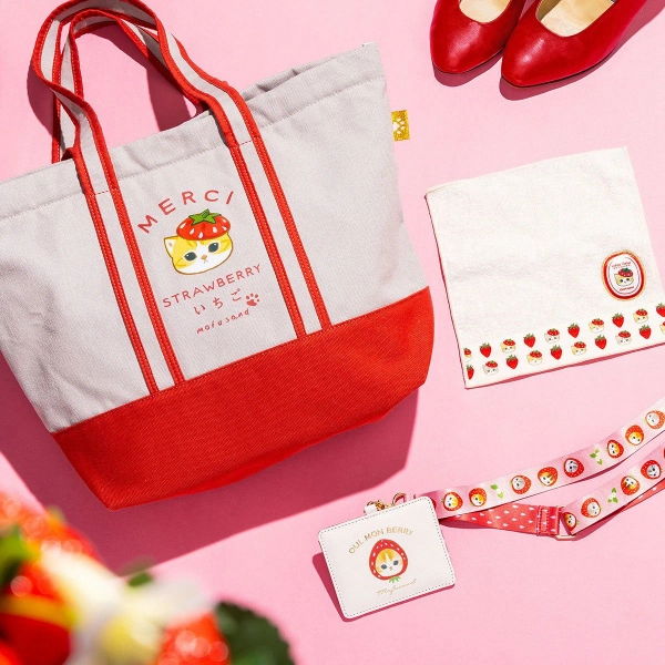 Japan Mofusand Strawberry Series ID Card Holder & Lanyard Official Kawaii Japanese Merchandise Store | Next-Day UK Delivery