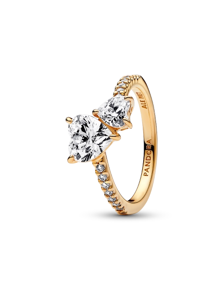 Double Heart Sparkling Ring