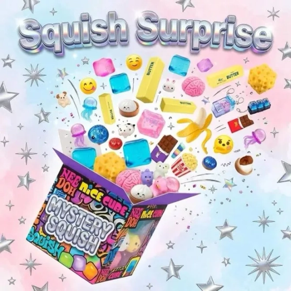 Holiday Squishy Mystery Blind Box, Random Surprise Squeeze Toys, 1Pieces Guaranteed Cute Stress