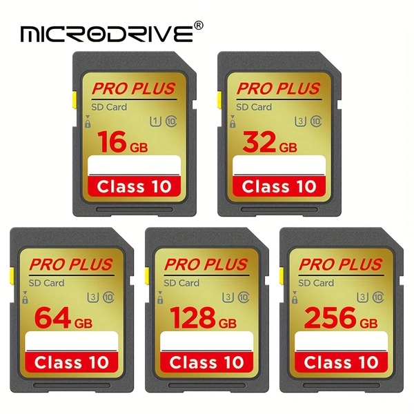 MicroDrive Brand Golden SD Card 16GB 32GB 64GB 128GB 256GB U3 Class 10 flash sd card for camera