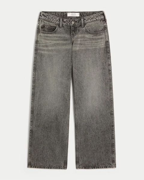 Ultra Low-Rise Grey Baggy Jeans
