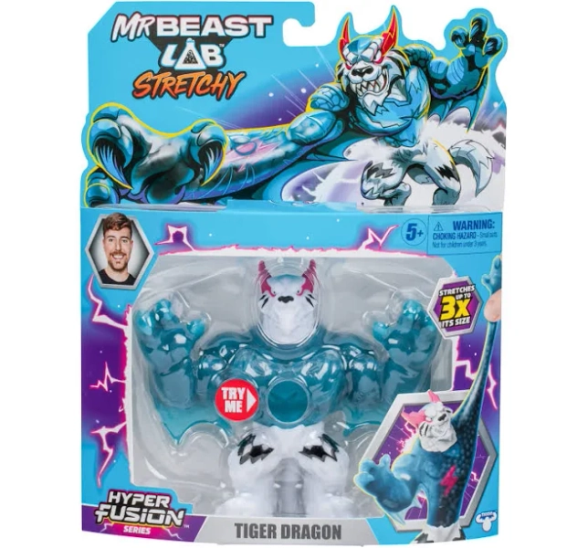 MrBeast Lab Hyper Fusion Tiger Dragon Stretchy Hero Figure