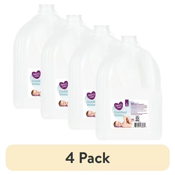 (4 pack) Parent's Choice Distilled Water, 1 Gallon