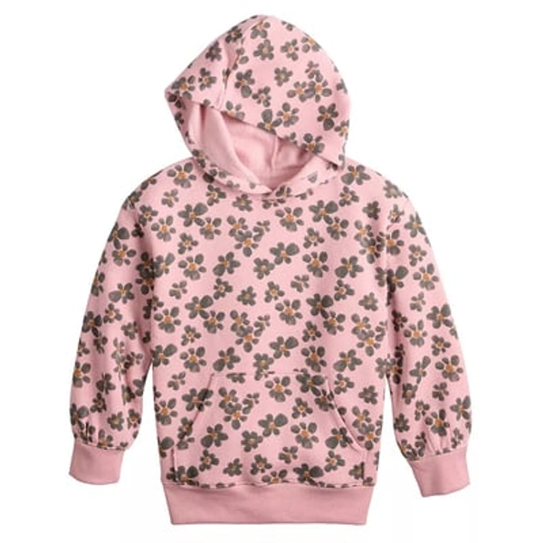 Girls 4-12 Jumping Beans® Core Fleece Hoodie Sweatshirt, Girl's, Size: 10, Pink Painted Flowers