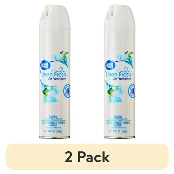 (2 pack) Great Value Aerosol Air Freshener, Linen Fresh