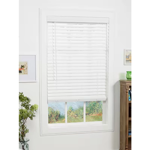 allen + roth 2-in Slat Width 23-in x 36-in Cordless White Faux wood Room darkening Horizontal blinds in the Blinds department at Lowes.com