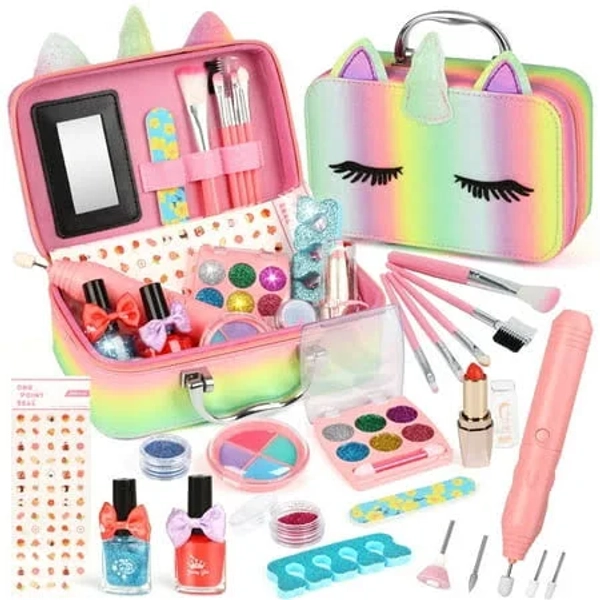 UQN Girls Makeup Kit with Unicorn Makeup Bag