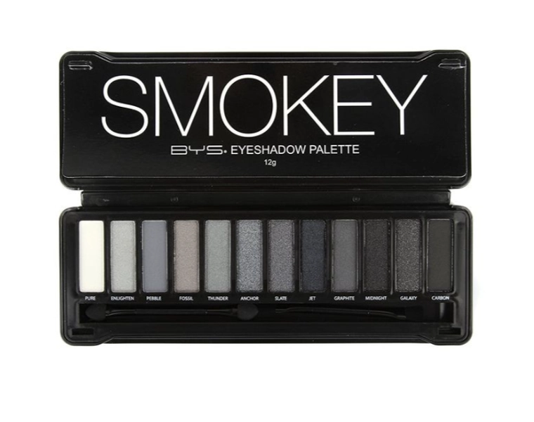 BYS EYESHADOW PALETTE SMOKEY, WITH MIRROR