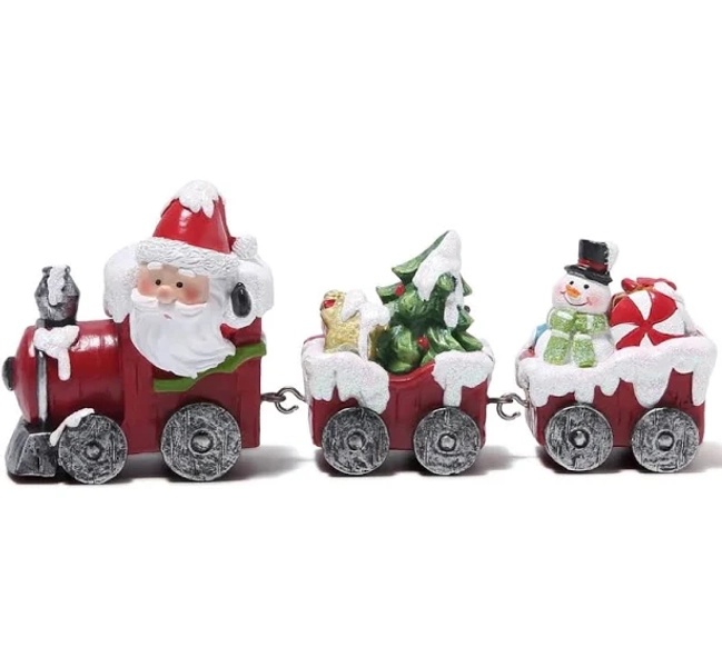 Christmas Decorations Indoor Home Decor Small Train Figurines Winter for Table Top Centerpiece Fireplace Decor Cute Christmas