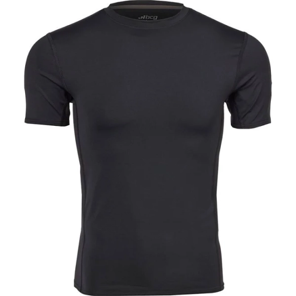 BCG Men's Compression Mesh Short Sleeve Top Caviar, Medium - Men's Athletic Performance Tops at Academy Sports