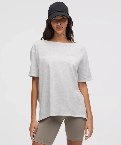 T-shirt en coton biologique Back In Action - Heathered Core Ultra Light Grey - 2