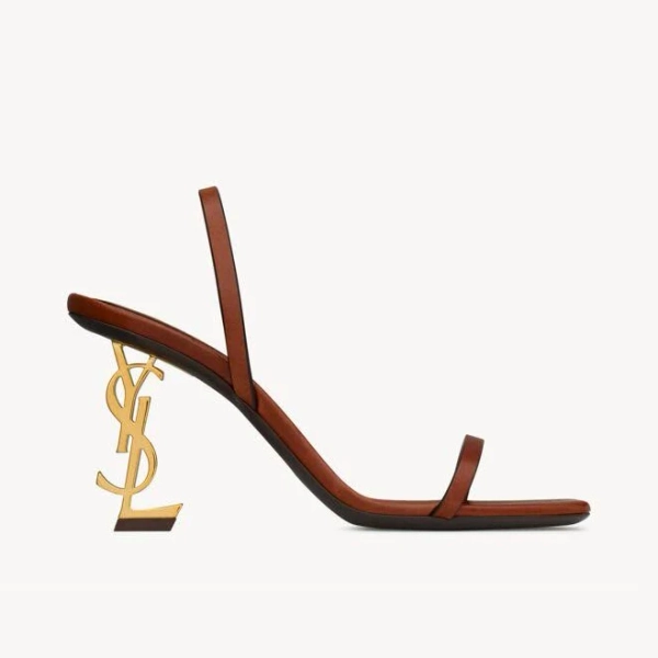 Saint Laurent Women's Opyum Slingback Sandals in Vegetable-Tanned Leather