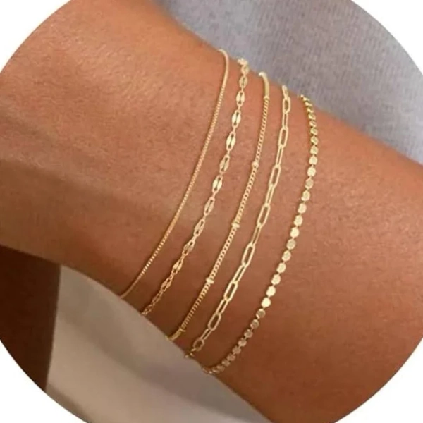 14K Gold-Plated Stackable Chain Bracelet