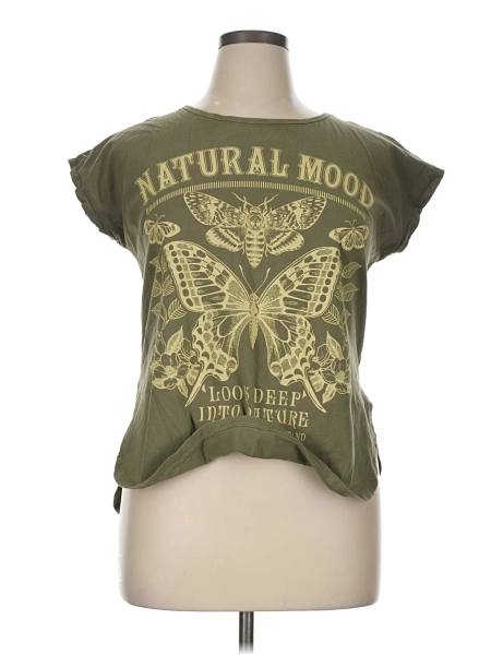 Assorted Brands Green Short Sleeve Top Size XL