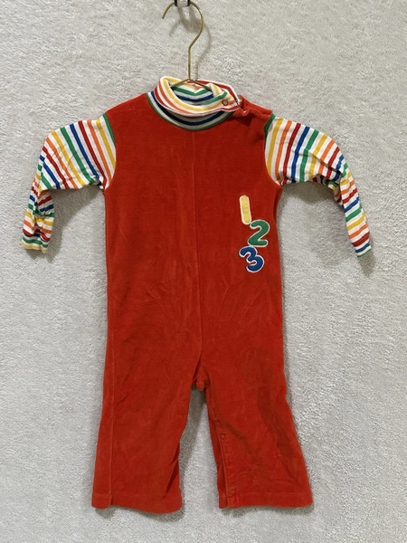 Vintage Colorblock 1980s Sears 9-12 Month?  One Piece Romper Jumper ABC 123