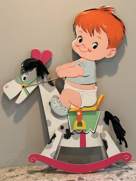 Vintage Cowboy Rocking Horse Nursery Wall Display Dolly Toy Co 18x12”