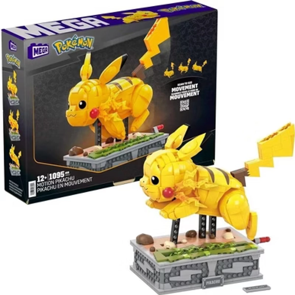 Mega Pokémon Building Toys Set Motion Pikachu with 1092 Pieces and Running Movement, for Adult Collectors