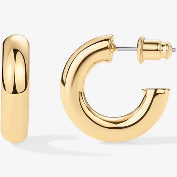 PAVOI Plated Lightweight Chunky Open Hoops Gold Hoop Earrings for Women