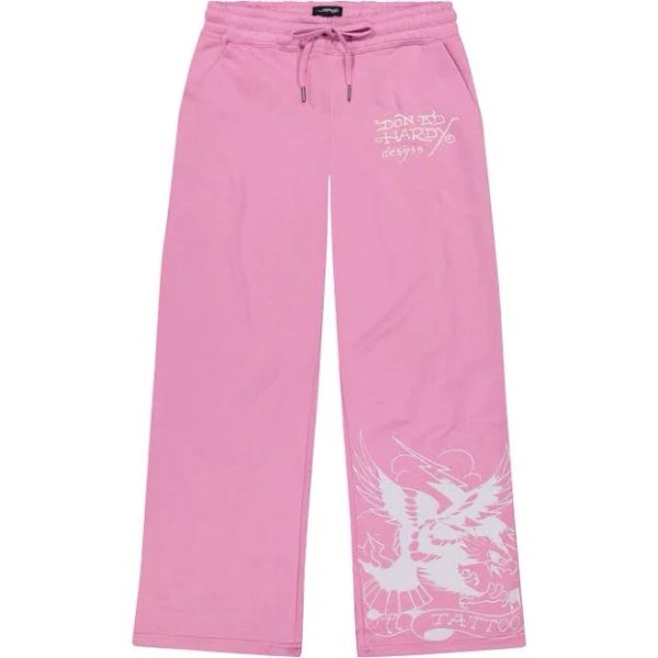 Ed Hardy Women's Y2k Flower Skull Fleece Sweatpants