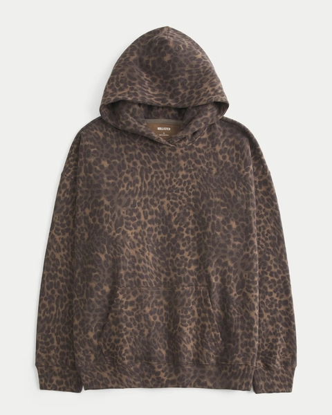 Hollister Feel Good Oversized Leopard Print Sweatshirt