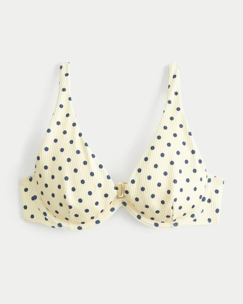 High Apex Ribbed Underwire Bikini Top