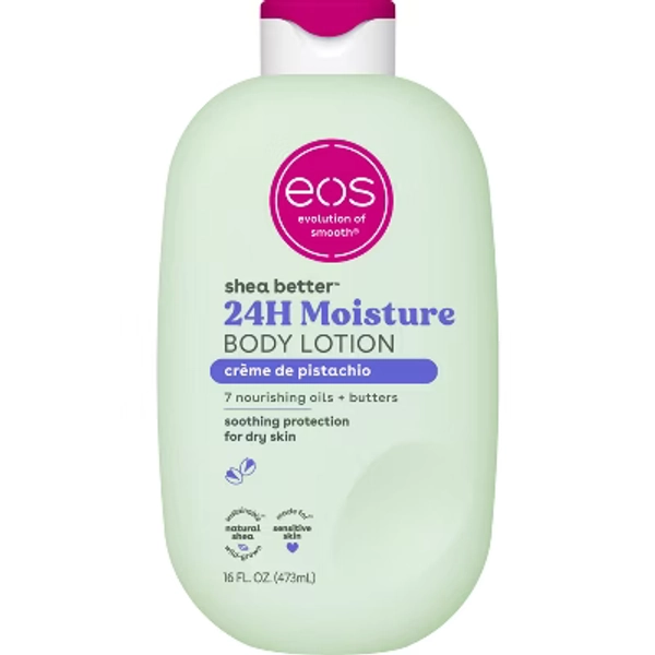 eos Shea Better 24H Moisture Body Lotion - Crème de Pistachio - 16 fl oz: Moisturizing, Soothing, Whole Body Use, Hypoallergenic