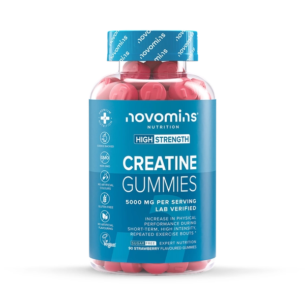 Novomins Creatine 5000mg Strawberry Flavoured Sugar Free 90 Gummies