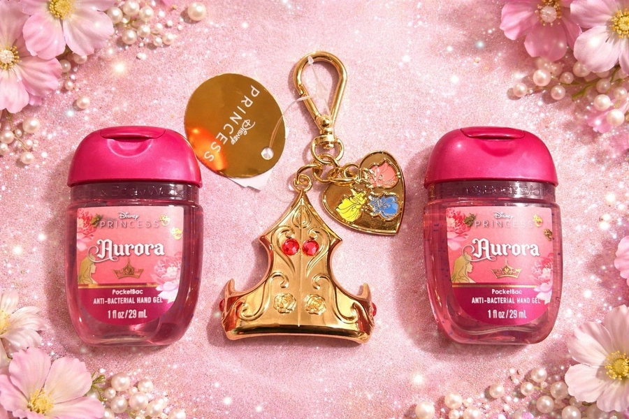 Aurora Crown PocketBac Holder w/ 2 Hand Gel Sanitizers Bath &amp; Body Works Disney