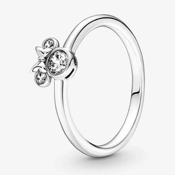 Pandora Disney Minnie Mouse Sparkling Head Sterling Silver Cubic Zirconia Ring
