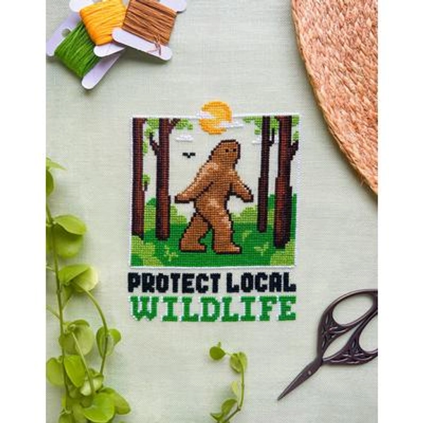 Bigfoot Cross Stitch - Cryptid XStitch Pattern - Cute Small Embroidery - Forest Sunshine - Legend & Mythology Cross Stitch Pattern PDF