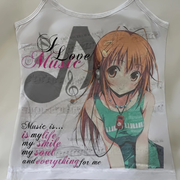 Aesthetic Print Delicate Sleeve Sweet Vest Streetwear Vintage Cute Clothing for Women 2000s Tower Y2K Style Tank Top Tower Cut Tower ZCDX