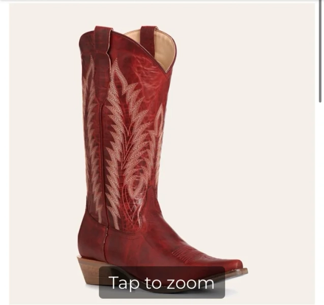 Rockin' C Women's Red Goat Leather Snip Toe Cowboy Boots | Cavender's