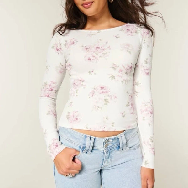 Hollister Co. Slash NECK Long sleeved top Women's
