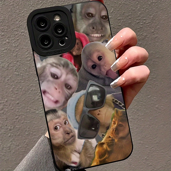 TPU Anti-Fall Protective Case with Full Screen Monkey Eyes Black, Suitable for Apple iPhone6/7/8/X/Xs/Xr/Xs Max/11/12/13/14/15Pro Max